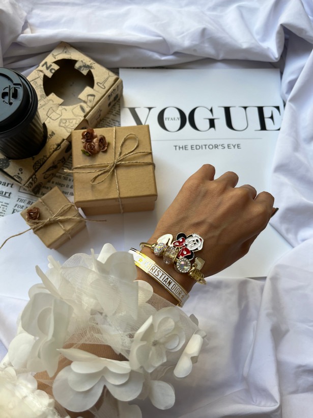 دستبند پاندورا مینی موس طلایی