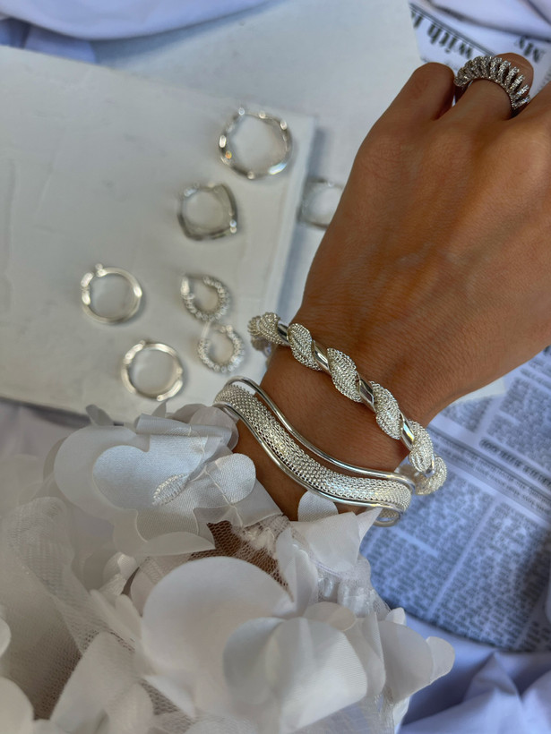 دستبند ابکاری نقره