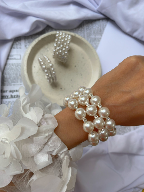 دستبند مرواریدی ۳ ردیفه