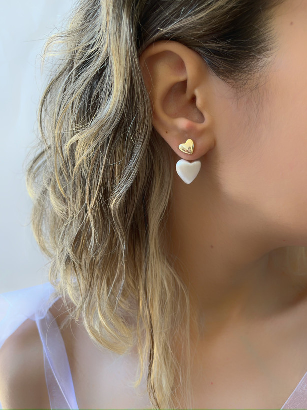 گوشواره قلب صدفی