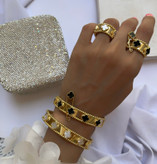 ست انگشتر و دستبند ابکاری طلا مدل ونکلیف